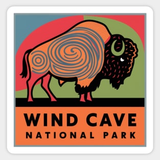 Wind Cave National Park Bison Illustration Sticker